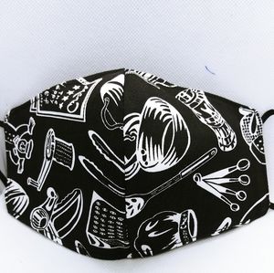 Black and White Cheft Face Mask with Filter